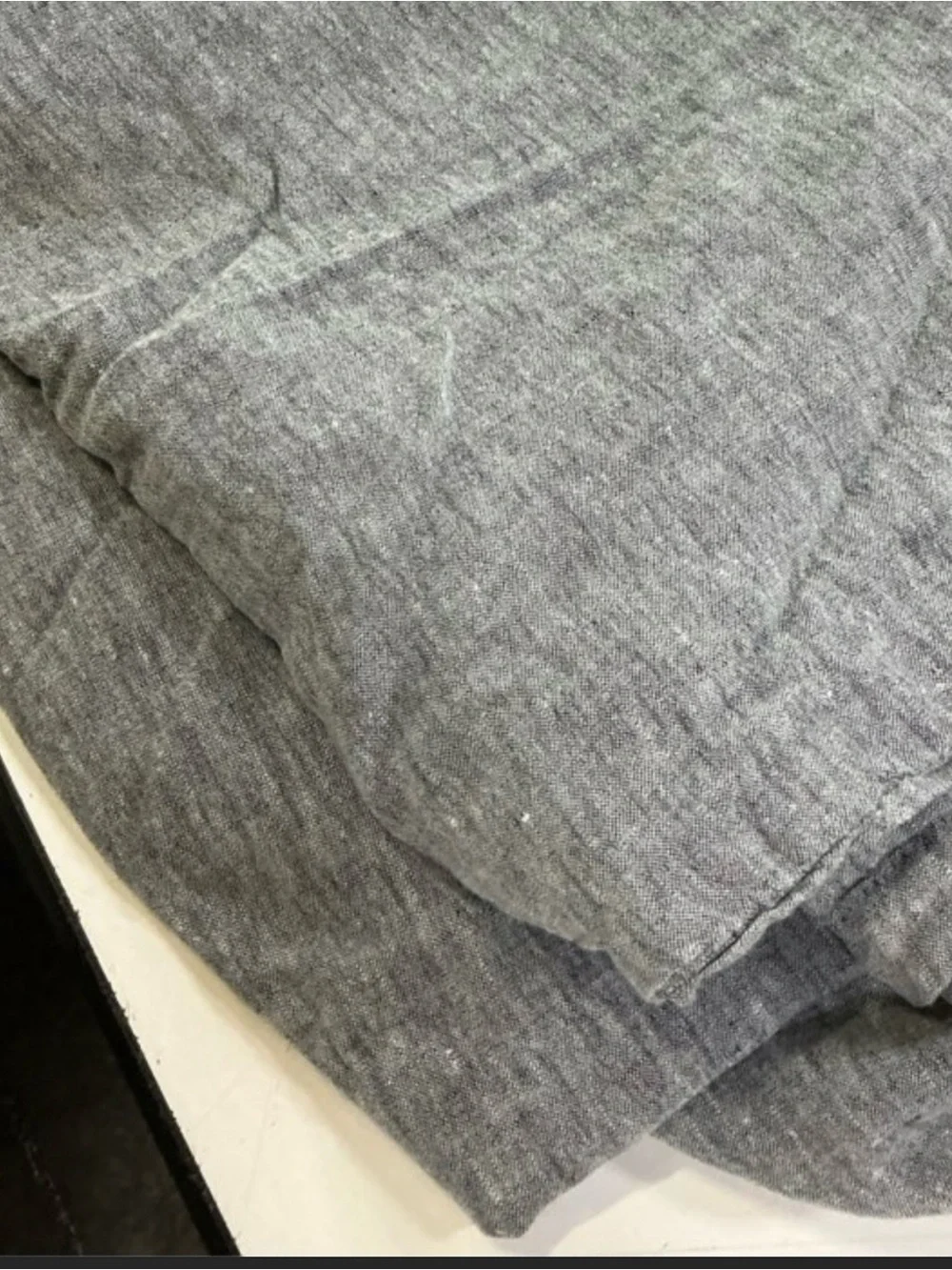 NEW QUINCE $174 KING European Linen Duvet Cover Charcoal Chambray MY ONLY ONE